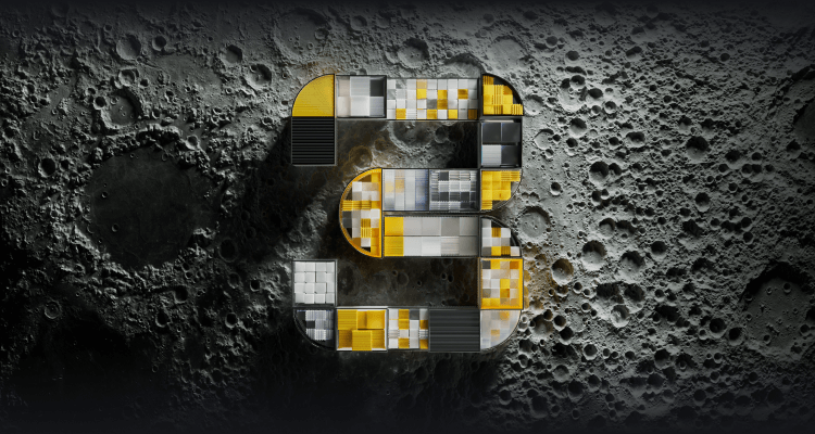 The number 3 on a moon background.